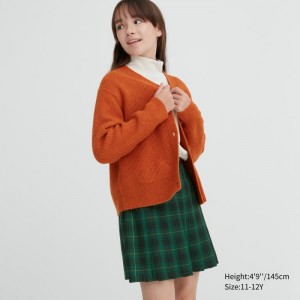 Sukne Uniqlo Checked Plisované Mini Skort Detske Olivovo Zelená Slovensko | R470346