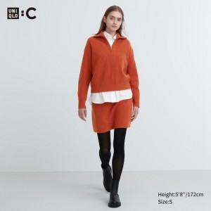 Sukne Uniqlo Premium Lambswool Mini Damske Oranžové Slovensko | T342064