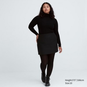 Sukne Uniqlo Vlna Blend Mini Damske Čierne Slovensko | V443843