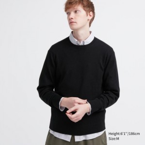 Sveter Uniqlo Cashmere Crew Neck Long-Sleeve Panske Čierne Slovensko | G483431