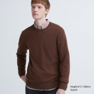 Sveter Uniqlo Cashmere Crew Neck Long-Sleeve Panske Hnede Slovensko | M400871