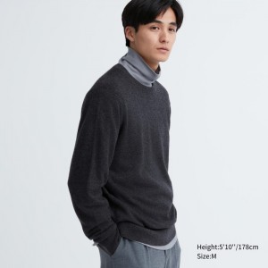 Sveter Uniqlo Cashmere Crew Neck Long-Sleeve Damske Tmavo Siva Slovensko | E430658