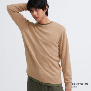 Sveter Uniqlo Cashmere Crew Neck Long-Sleeve Damske Béžové Slovensko | C924818