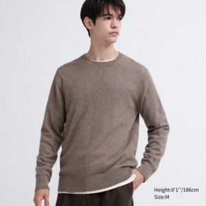 Sveter Uniqlo Cashmere Crew Neck Long-Sleeve Damske Hnede Slovensko | T253980