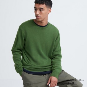 Sveter Uniqlo Cashmere Crew Neck Long-Sleeve Damske Zelene Slovensko | K876898