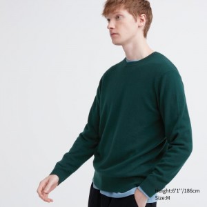 Sveter Uniqlo Cashmere Crew Neck Long-Sleeve Damske Zelene Slovensko | U850841