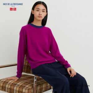 Sveter Uniqlo Cashmere Crew Neck Long-Sleeve Damske Ruzove Slovensko | O045240