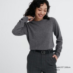 Sveter Uniqlo Cashmere Crew Neck Long-Sleeve Damske Siva Slovensko | K437053