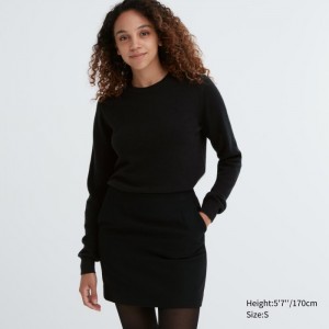 Sveter Uniqlo Cashmere Crew Neck Long-Sleeve Damske Čierne Slovensko | X517616