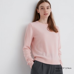 Sveter Uniqlo Cashmere Crew Neck Long-Sleeve Damske Ruzove Slovensko | I455888