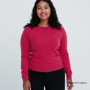 Sveter Uniqlo Cashmere Crew Neck Long-Sleeve Damske Ruzove Slovensko | W149941