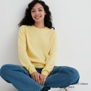 Sveter Uniqlo Cashmere Crew Neck Long-Sleeve Damske Žlté Slovensko | R120785