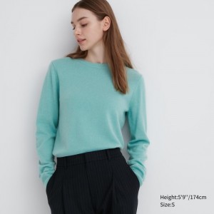Sveter Uniqlo Cashmere Crew Neck Long-Sleeve Damske Zelene Slovensko | W240912