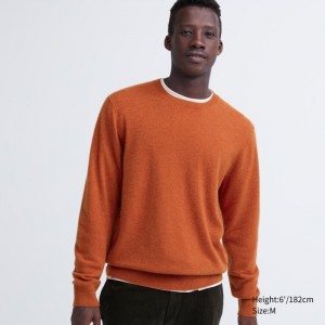 Sveter Uniqlo Cashmere Crew Neck Long-Sleeve Panske Oranžové Slovensko | H564824