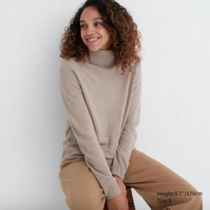 Sveter Uniqlo Cashmere Turtleneck Damske Béžové Slovensko | J687196
