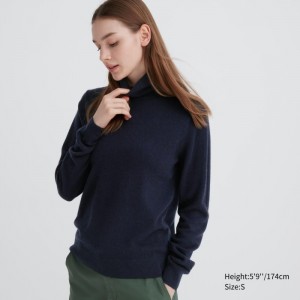 Sveter Uniqlo Cashmere Turtleneck Damske Námornícka Modrá Slovensko | N819754