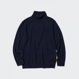 Sveter Uniqlo Cashmere Turtleneck Long-Sleeve (2022 Edition) Damske Námornícka Modrá Slovensko | V994906