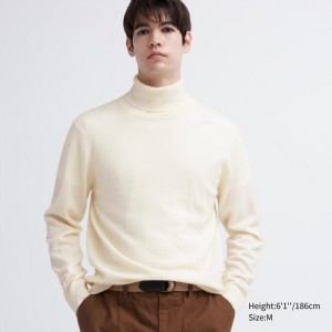 Sveter Uniqlo Cashmere Turtleneck Long-Sleeve Panske Biele Slovensko | P466100