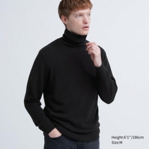 Sveter Uniqlo Cashmere Turtleneck Long-Sleeve Panske Čierne Slovensko | J982200