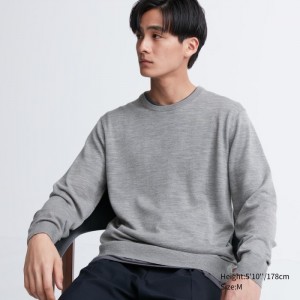 Sveter Uniqlo Extra Fine Merino Crew Neck Long-Sleeve Panske Siva Slovensko | T979883