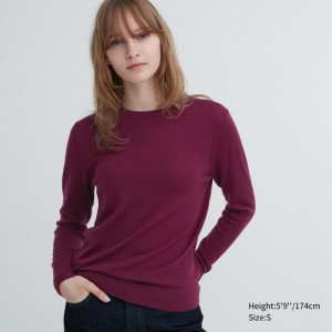 Sveter Uniqlo Extra Fine Merino Crew Neck Long-Sleeve Damske Wine Slovensko | L735628