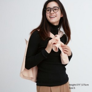 Sveter Uniqlo Extra Fine Merino Rebrovaný Turtleneck Long-Sleeve Damske Čierne Slovensko | Y376514