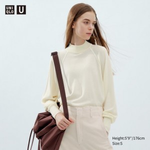 Sveter Uniqlo Merino Blend Volume Long-Sleeve Damske Biele Slovensko | E750866