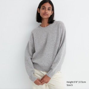 Sveter Uniqlo Premium Lambswool Crew Neck Long-Sleeve Damske Svetlo Siva Slovensko | G737413