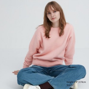 Sveter Uniqlo Premium Lambswool Crew Neck Long-Sleeve Damske Ruzove Slovensko | K014790