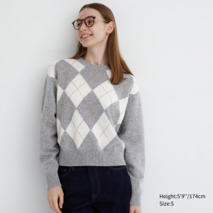 Sveter Uniqlo Premium Lambswool Long-Sleeve Crew Neck Damske Svetlo Siva Slovensko | S913858