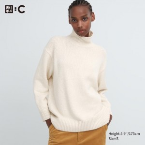 Sveter Uniqlo Soft Knit High Neck Long-Sleeve Damske Biele Slovensko | D154173