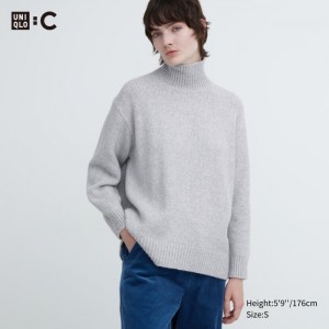 Sveter Uniqlo Soft Knit High Neck Long-Sleeve Damske Svetlo Siva Slovensko | Q041057