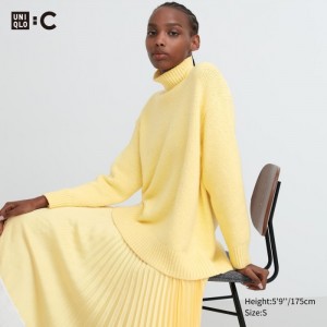 Sveter Uniqlo Soft Knit High Neck Long-Sleeve Damske Žlté Slovensko | K491428