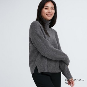 Sveter Uniqlo Souffle Yarn High Neck Long-Sleeve Damske Siva Slovensko | P715124