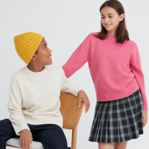 Sveter Uniqlo Souffle Yarn Long-Sleeve Detske Biele Slovensko | A461020