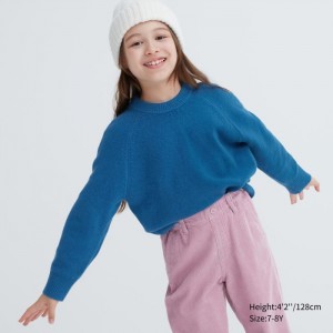 Sveter Uniqlo Souffle Yarn Long-Sleeve Detske Modre Slovensko | W270802