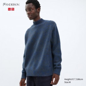 Sveter Uniqlo Souffle Yarn Mock Neck Panske Modre Slovensko | K922876