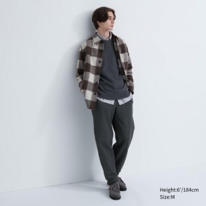 Teplakove Nohavice Uniqlo HEATTECH Pile-Podsite Panske Tmavo Siva Slovensko | X569355