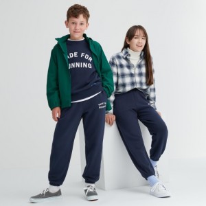 Teplakove Nohavice Uniqlo Ultra Stretch Grafika Detske Námornícka Modrá Slovensko | Y641160