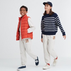Teplakove Nohavice Uniqlo Ultra Stretch Grafika Detske Svetlo Siva Slovensko | A881010