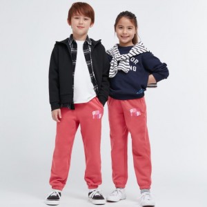 Teplakove Nohavice Uniqlo Ultra Stretch Grafika Detske Červené Slovensko | L422089