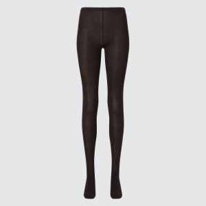 Pančuchové Nohavice Uniqlo HEATTECH Pletené Damske Tmavo Hnede Slovensko | V004579