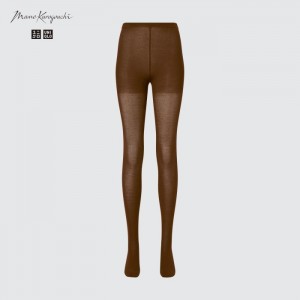 Pančuchové Nohavice Uniqlo HEATTECH Pletené (Sheer) Damske Hnede Slovensko | T043679