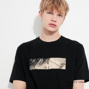 Tricko Grafika Uniqlo Attack on Titan UT (Kratke-Sleeve) Panske Čierne Slovensko | C451961