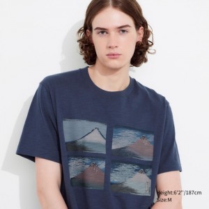 Tricko Grafika Uniqlo Hokusai Remixed UT (Kratke-Sleeve) Panske Modre Slovensko | R989664