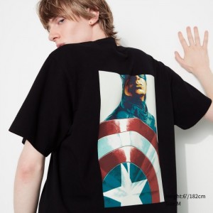 Tricko Grafika Uniqlo Marvel Art Podkategória by Mondo UT (Kratke Sleeve) Damske Čierne Slovensko | Q142603