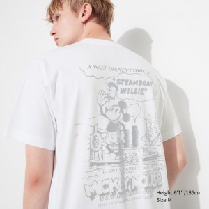 Tricko Grafika Uniqlo Mickey Shines UT (Kratke-Sleeve) Panske Biele Slovensko | D612720