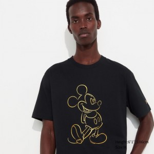 Tricko Grafika Uniqlo Mickey Shines UT (Kratke-Sleeve) Damske Čierne Slovensko | S260358