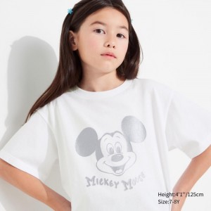 Tricko Grafika Uniqlo Mickey Shines UT (Kratke-Sleeve) Detske Biele Slovensko | K740656