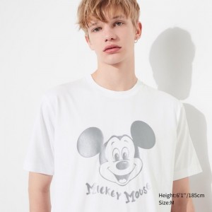 Tricko Grafika Uniqlo Mickey Shines UT (Kratke-Sleeve) Panske Biele Slovensko | N949943